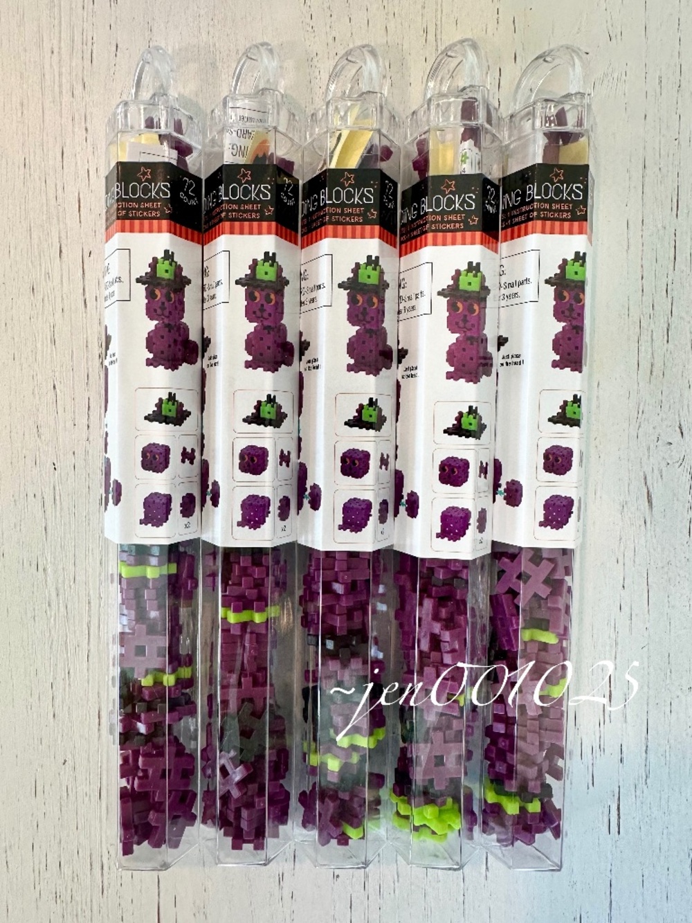 5 Sets Target Hashtag Building Blocks - Halloween Witch Cat